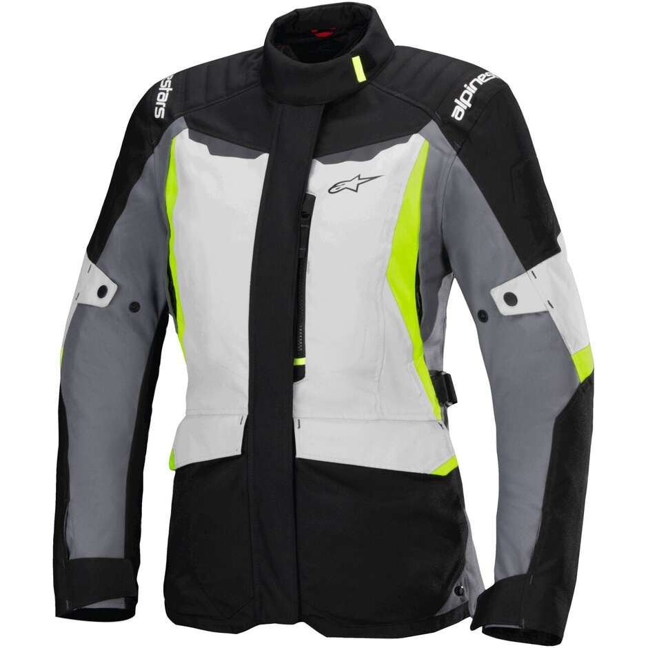 Giubbotto Moto Tessuto Donna Alpinestars STELLA ST-1 WATERPROOF Ice Grigio Nero Giallo Fluo