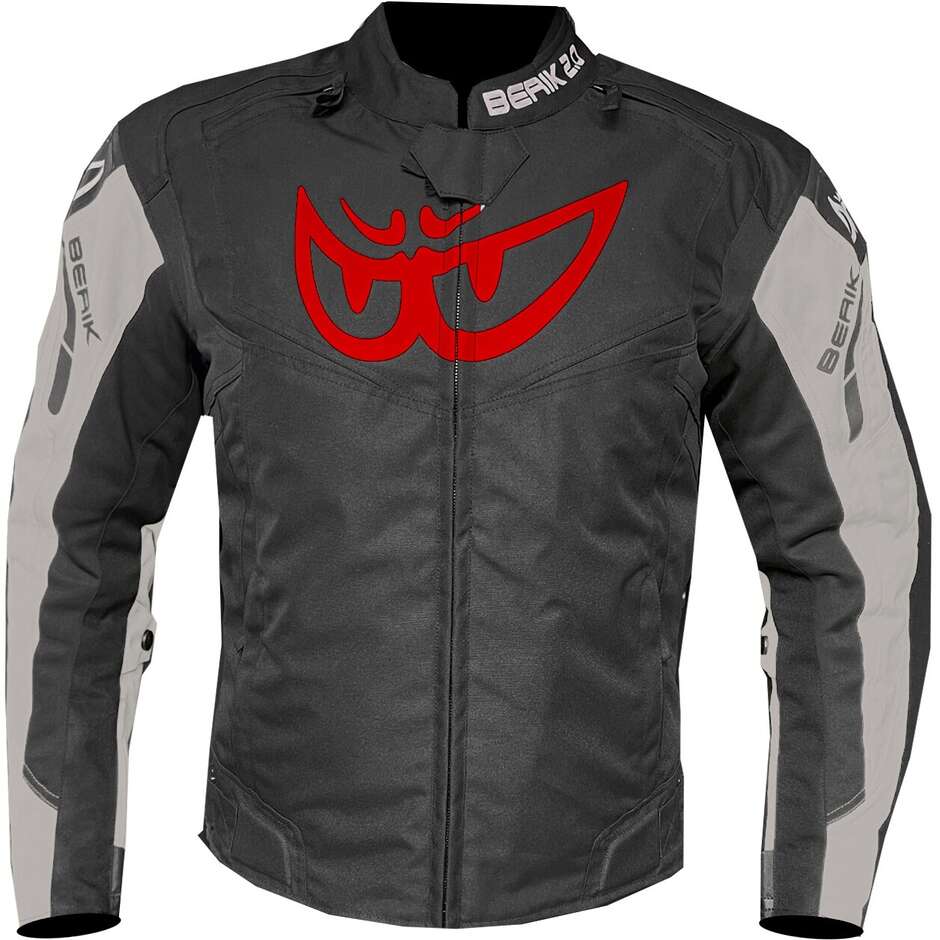 Giubbotto Moto Tessuto Tecnico Berik 2.0 NJ-173302FR Mega Sport Nero Grigio Rosso