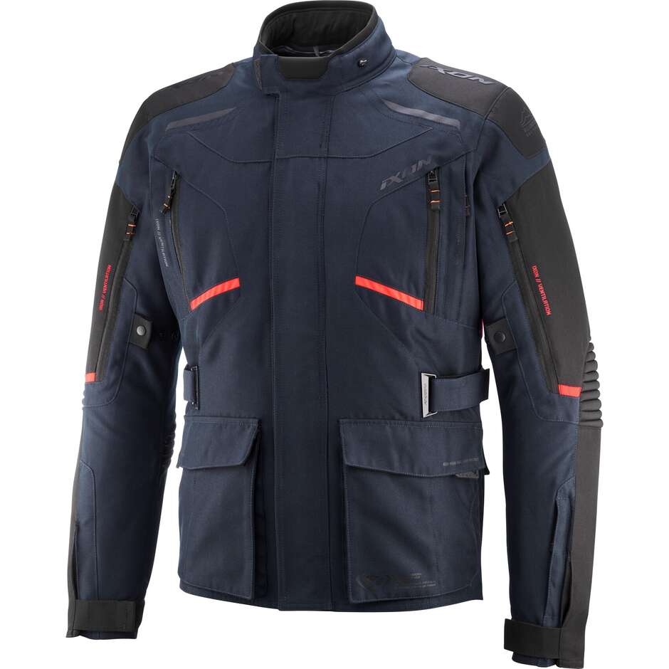 Giubbotto Moto Touring MIDGARD Navy Rosso Vivo taglia L