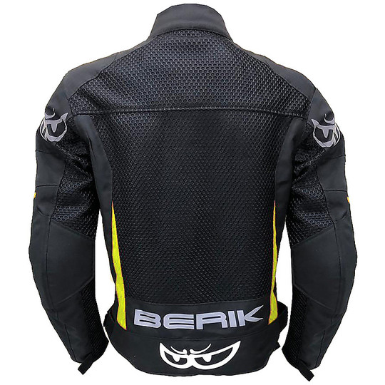 Giubbotto Moto Traforato Berik 2.0 NJ-193322 Nero Giallo