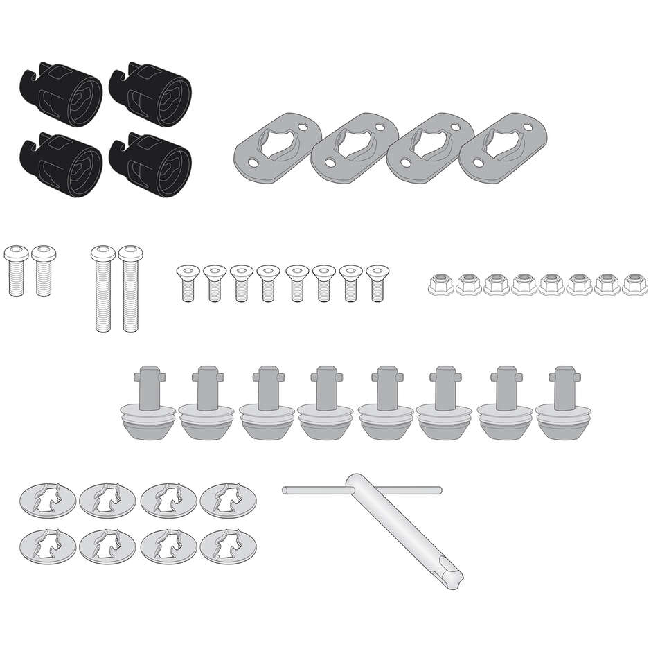 Givi 08RKIT Rapid Release Kit zur Umwandlung von Seitenrahmen in einen Rahmen zum schnellen Entfernen