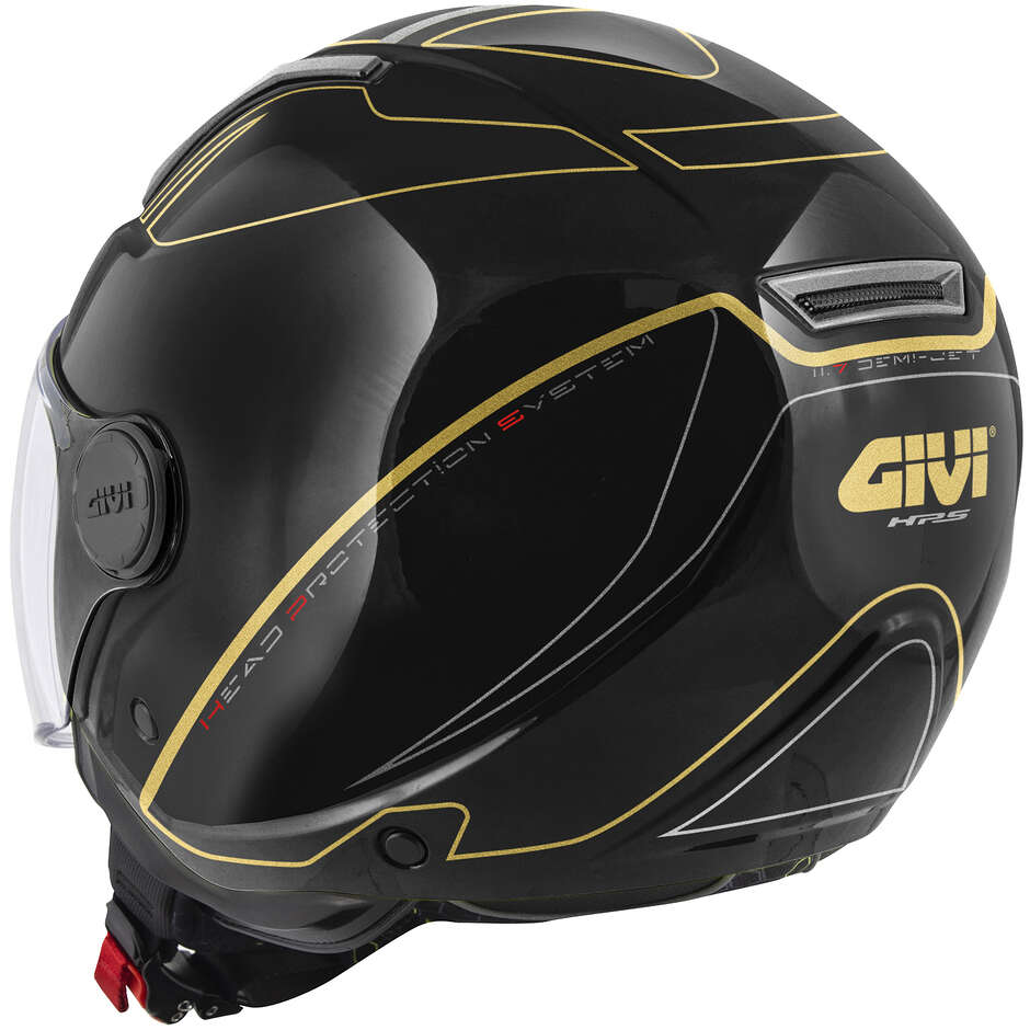 Givi 11.7F Logic Jet Motorradhelm Glänzend Schwarz Gold