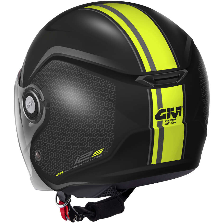 Givi 12.5F GRAPHIC TOUCH Jet Motorcycle Helmet Matt Black Yellow