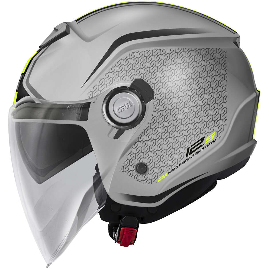 Givi 12.5F GRAPHIC TOUCH Jet Motorcycle Helmet Matt Gray Yellow