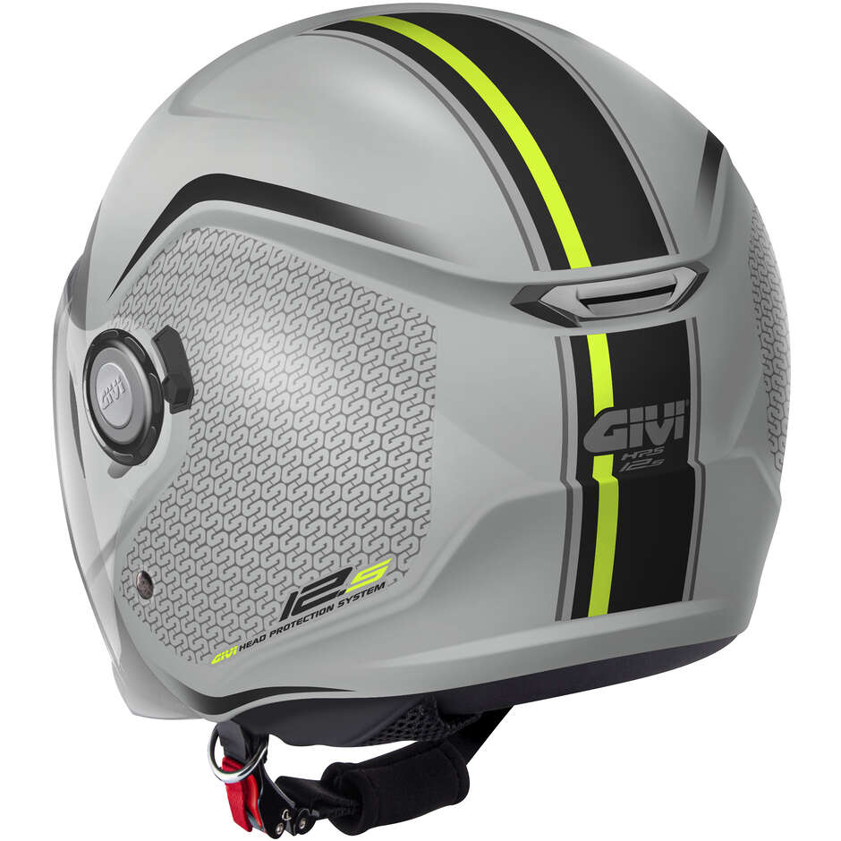 Givi 12.5F GRAPHIC TOUCH Jet Motorcycle Helmet Matt Gray Yellow