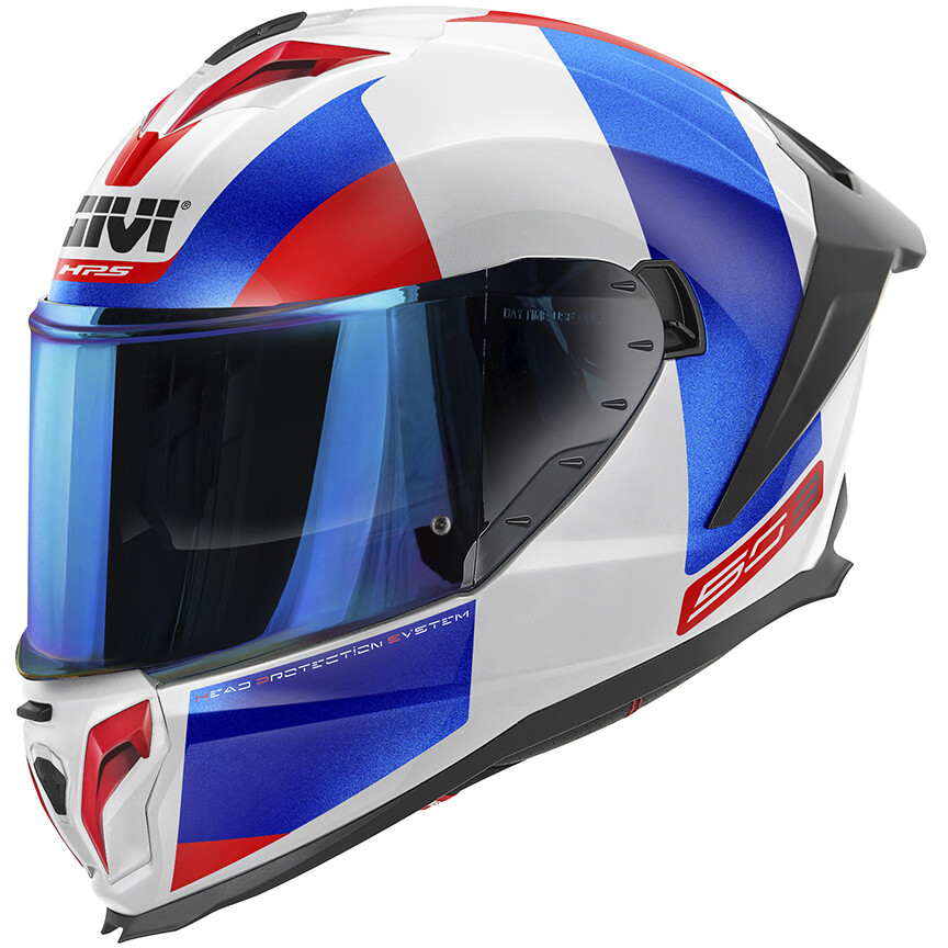 Givi 50.3 VISION Integral-Motorradhelm Weiß Blau Rot