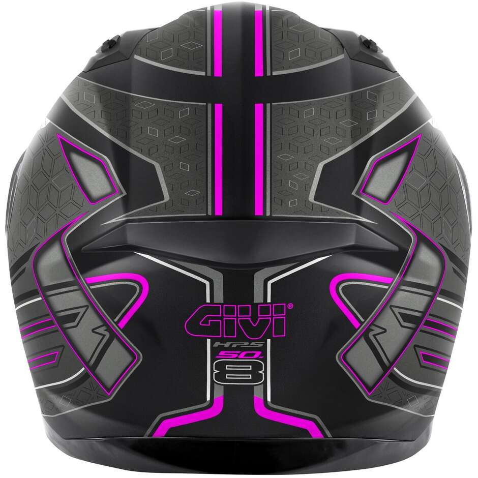 Givi 50.8 MYSTICAL Full Face Motorcycle Helmet Black Titanium Fuchsia