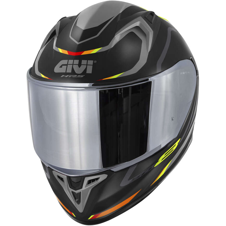 Givi 50.8F MACH1 Integral Motorcycle Helmet Matt Black Gray Red