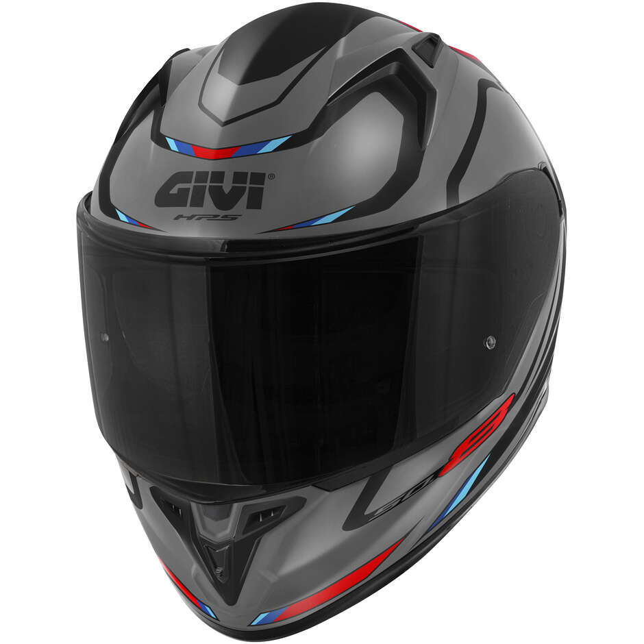 Givi 50.8F MACH1 Integral Motorcycle Helmet Matt Gray Black Red