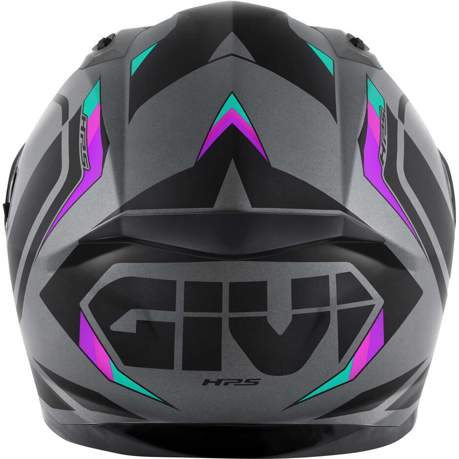 Givi 50.8F MACH1 Integral Motorcycle Helmet Titanium Black Pink