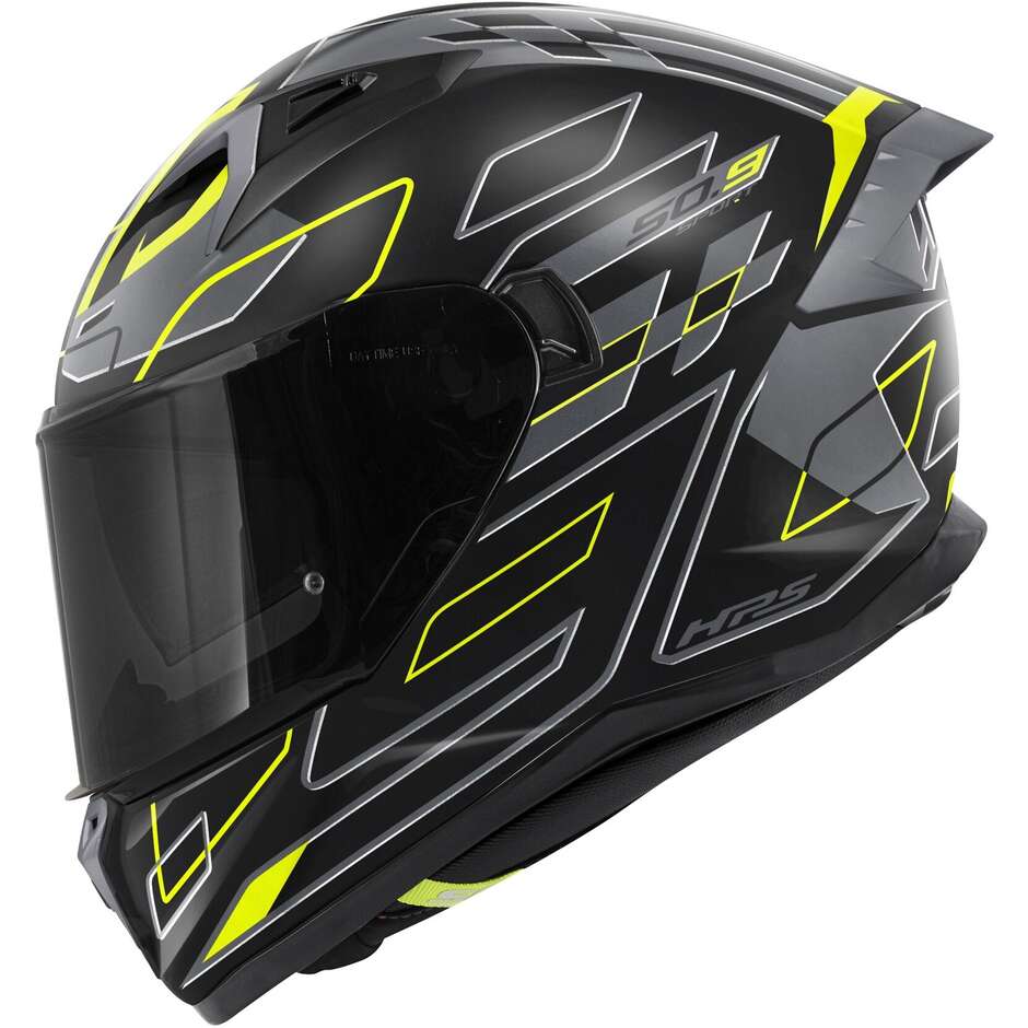 Givi 50.9 ASSAULT Full Face Motorcycle Helmet Black Gray Fluo Yellow