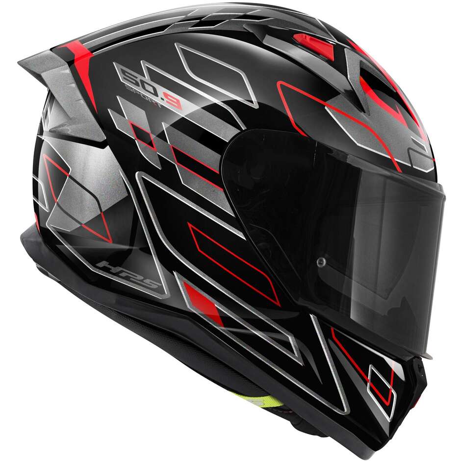 Givi 50.9 ASSAULT Full Face Motorcycle Helmet Black Titanium Red