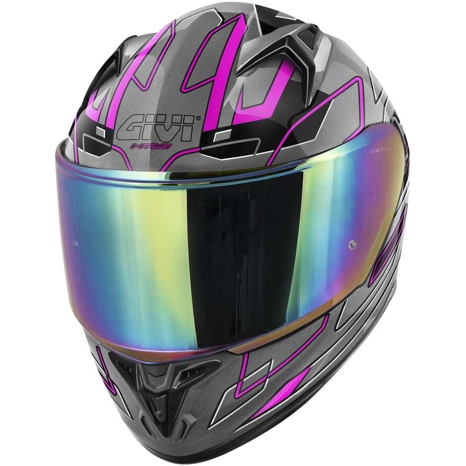 Givi 50.9 ASSAULT Titanium Black Fuchsia Full Face Motorcycle Helmet