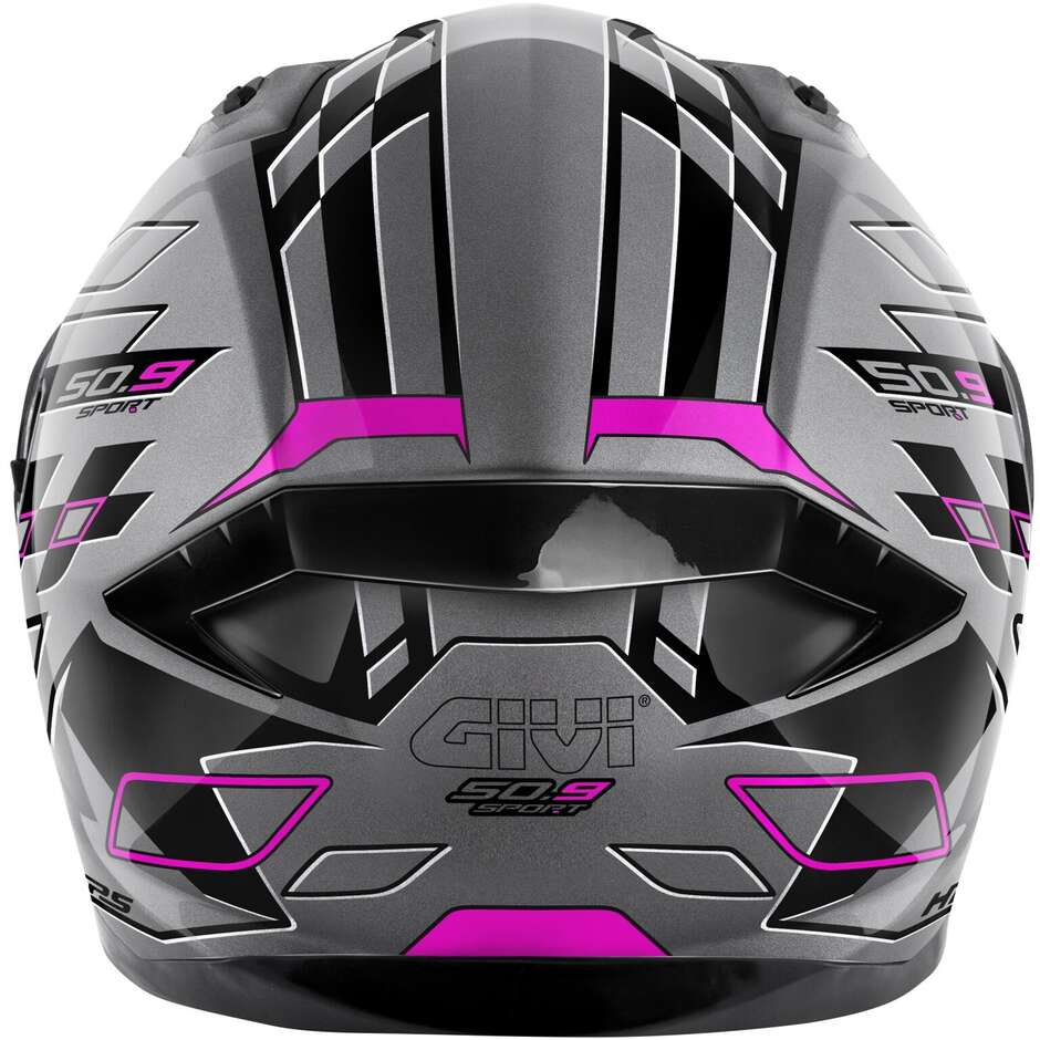 Givi 50.9 ASSAULT Titanium Black Fuchsia Full Face Motorcycle Helmet