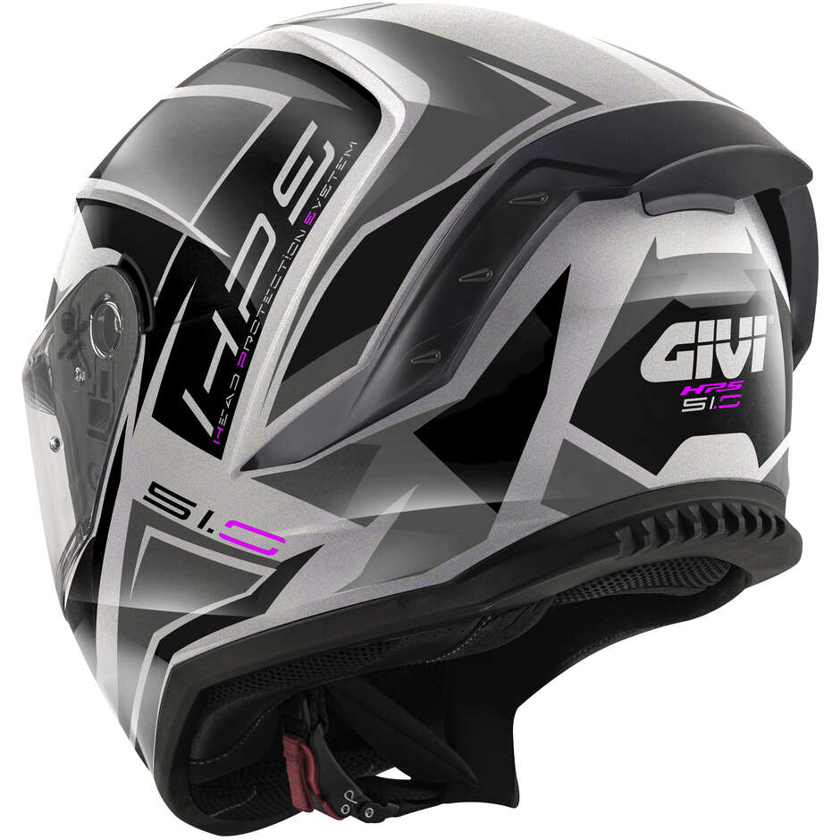Givi 51.0 Ghost Integralhelm für Motorräder, Schwarz/Fuchsia/Titan