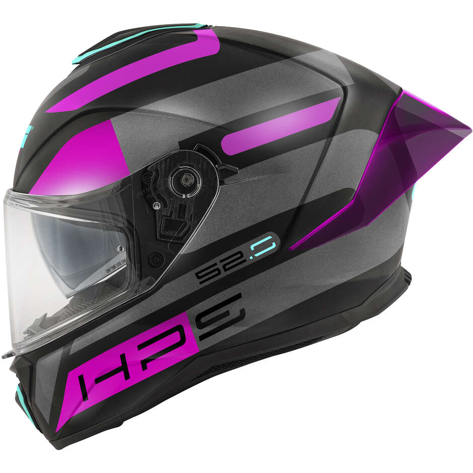 Givi 52.0 Double Visor Next Full Face Motorcycle Helmet Black Titanium Pink