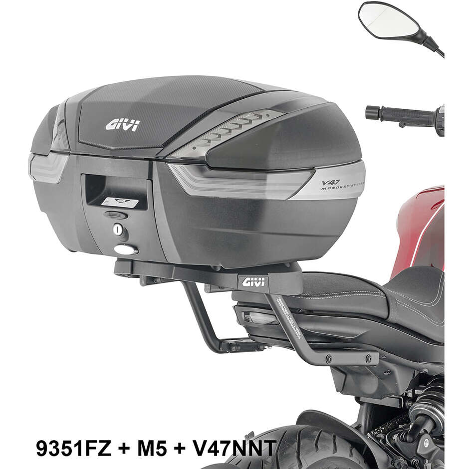 Givi 9351FZ Monokey oder Monolock Topcase Gepäckträger für Moto Morini Seiemmezzo SCR 650 (22 > 24)