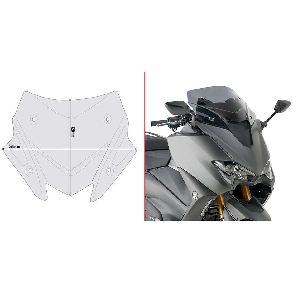 Givi D2147B smoked low sports windshield For YAMAHA T-MAX 560 (20 > 21)