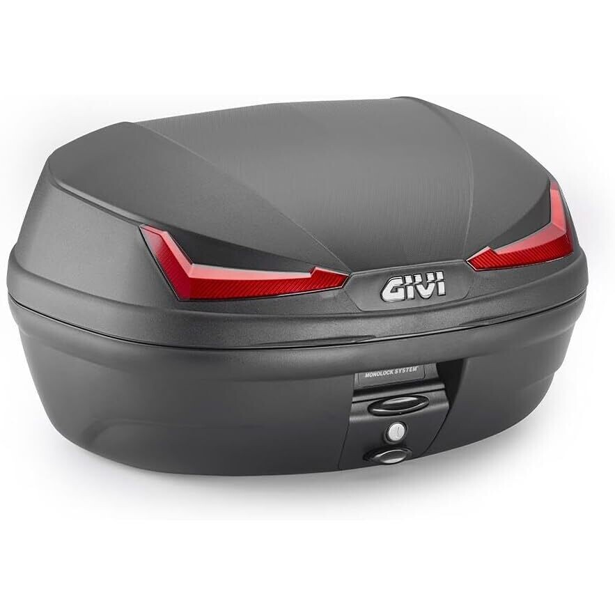 Givi E455 SIMPLY IV Monolock Top Case Moto avec Réflecteurs Rouges