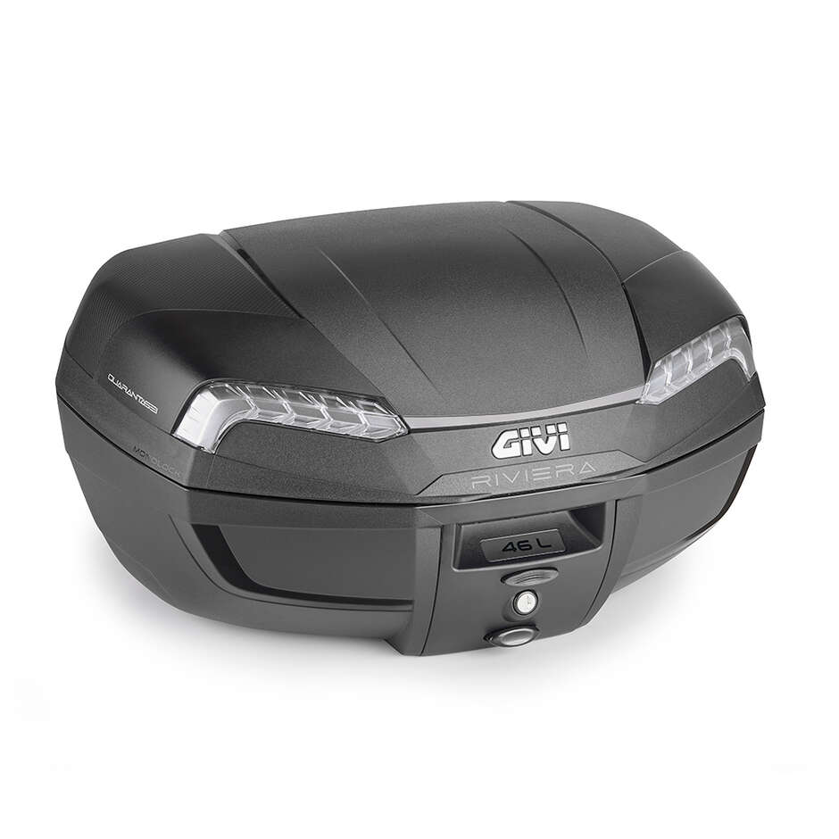 GIVI E46 TECH RIVIERA Monolock Motorrad Topcase Schwarz Silber Reflektoren