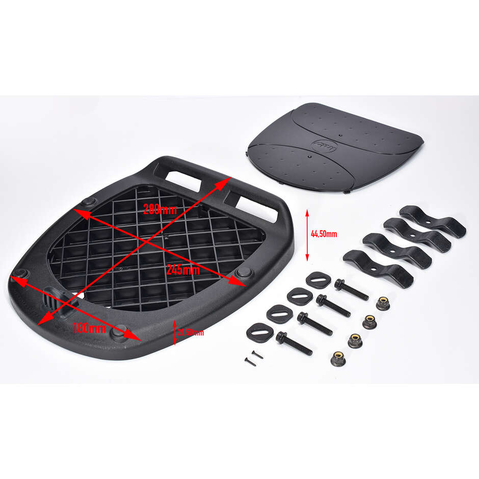 GIVI E46 Tech Riviera Motorcycle Top Case 46 Liters Black With Smoked Reflectors