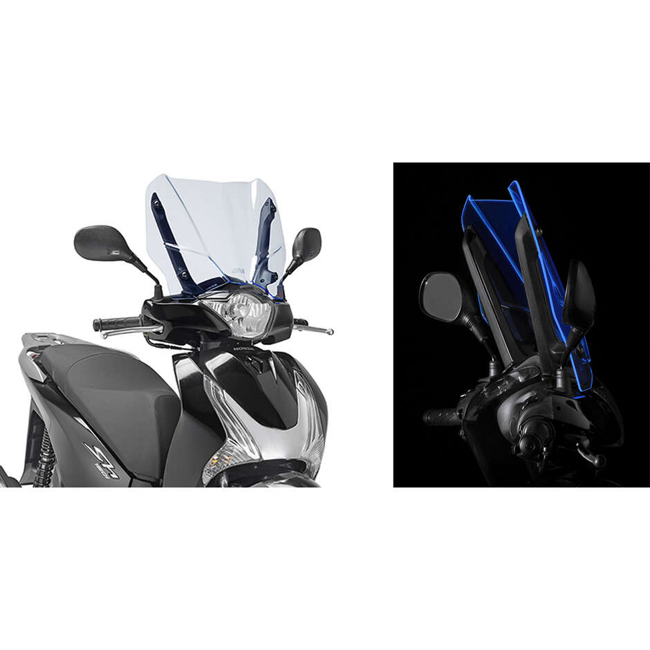 Givi ICE Windshield D1128BL Specific for Honda SH 125i-150i ABS (2012-16) - Fits on Original Honda Brackets