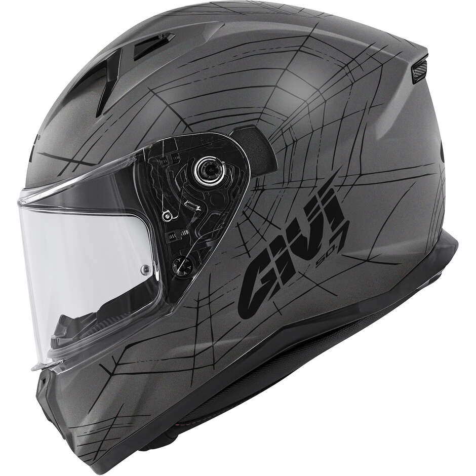 Givi Integral Motorcycle Helmet 50.7F PHOBIA Titanium Black