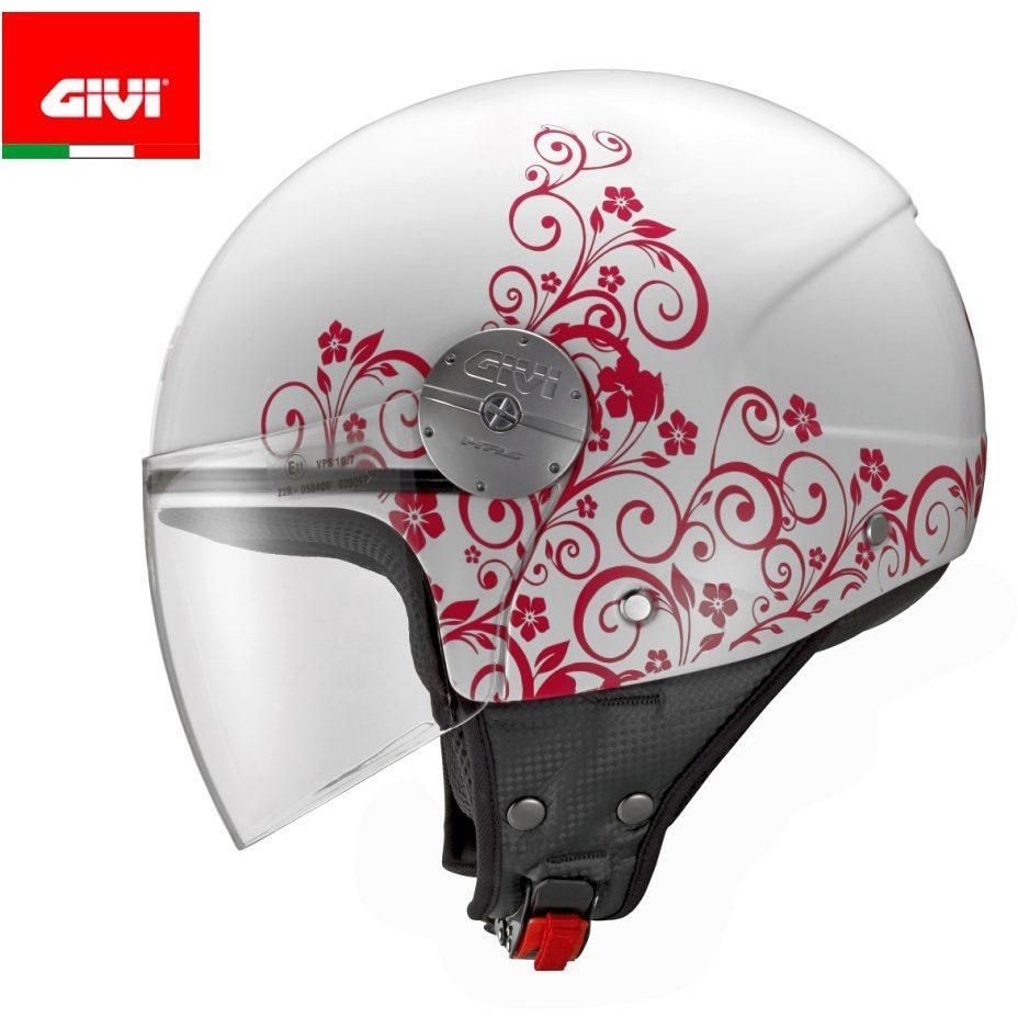 Givi Mini-Jet Moto Helmet 10.7 Mini-J Lady Art Nouveau Pink