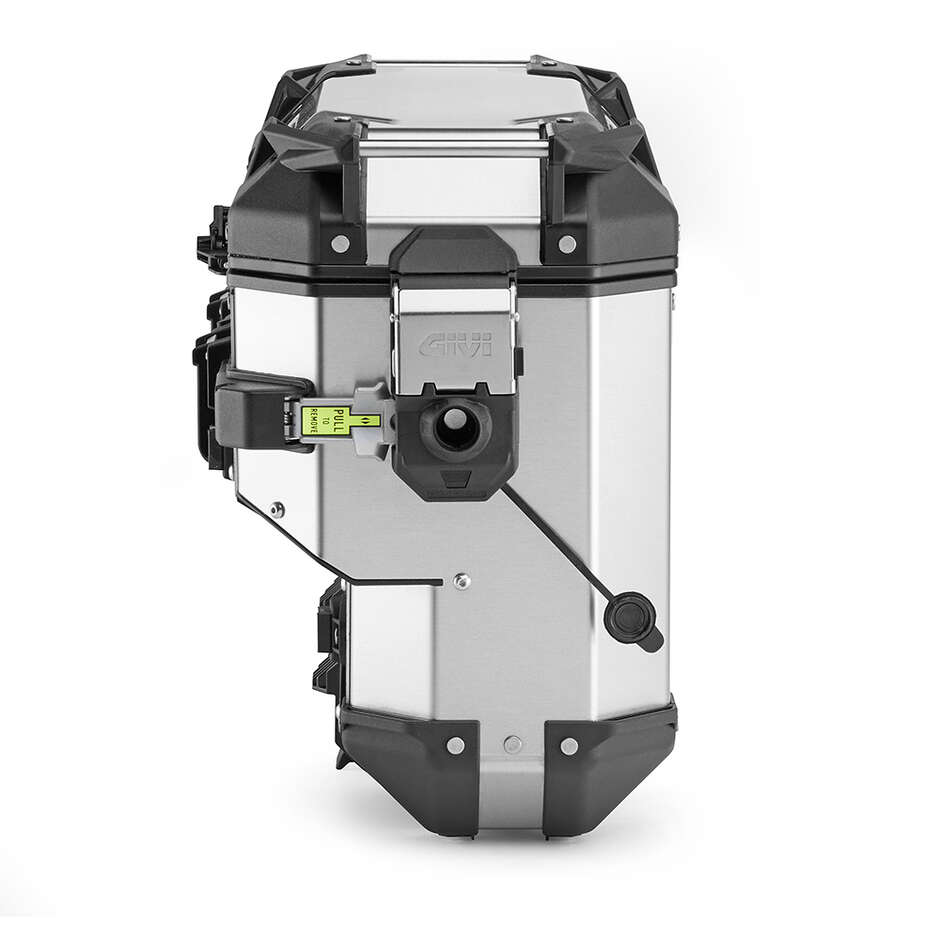 Givi OBKEVS33 TREKKER OUTBACK EVO SMART ROUNDED Right Side Case Natural Aluminum - Monokey Cam-Side