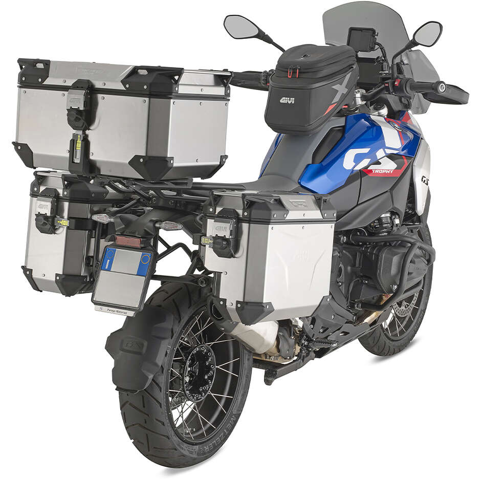 Givi OBKEVS33 TREKKER OUTBACK EVO SMART ROUNDED Right Side Case Natural Aluminum - Monokey Cam-Side