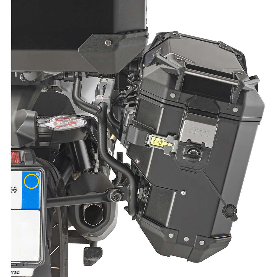 Givi OBKEVS33 TREKKER OUTBACK EVO SMART ROUNDED Right Side Case Natural Aluminum - Monokey Cam-Side