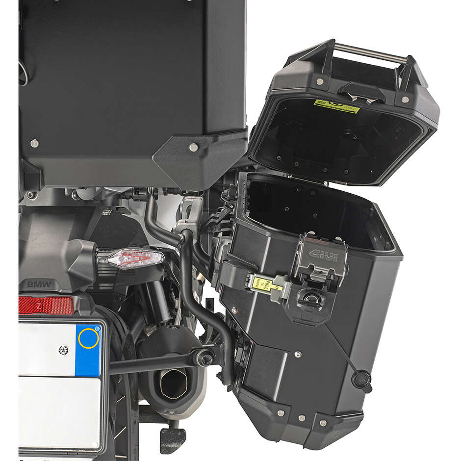 Givi OBKEVS33 TREKKER OUTBACK EVO SMART ROUNDED Right Side Case Natural Aluminum - Monokey Cam-Side