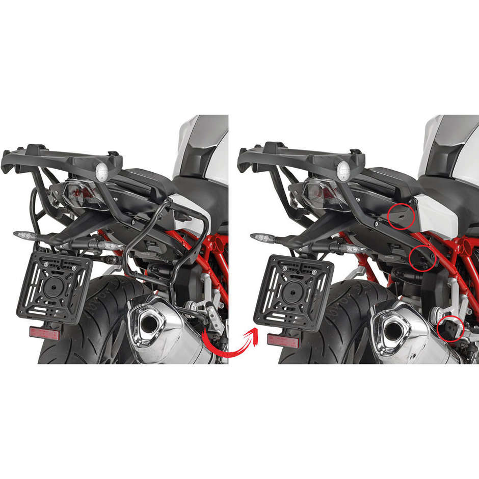 Givi PLXR5117 Motorrad-Seitenrahmen für Monokey-seitige V37-, V35-Seitenkästen für BMW r1200r / rs (15-18); R1250r / rs