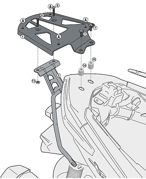 GIVI SR355M Hinterer Gepäckträger Kit Speziell Für Yamaha X-Max