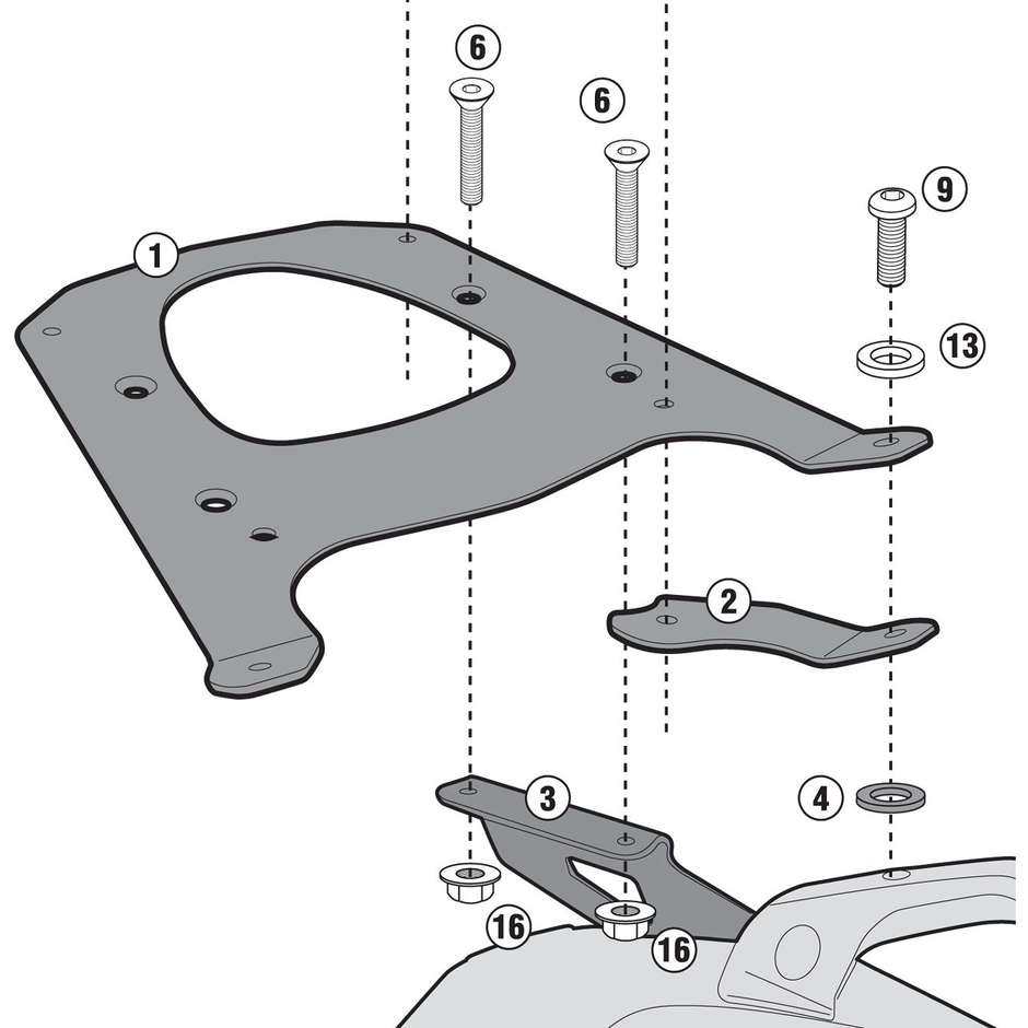 Givi SR5105 Rear Attachment for Monokey Top Case Specific for BMW C 600 Sport (2012-15)