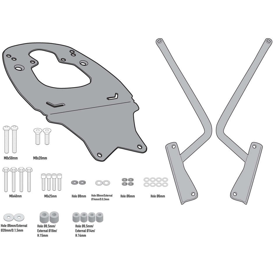 Givi SR7711 Monokey- oder Monolock-Topcase-Heckträger für KTM 390 Adventure (20 > 24)