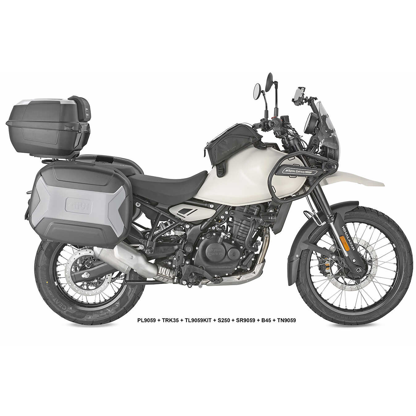 Porte-bagages Arrière Moto Royal Enfield Himalayan 450 2024 - Alliage CNC Chromé - Support Top Case - Charge 8 Kg