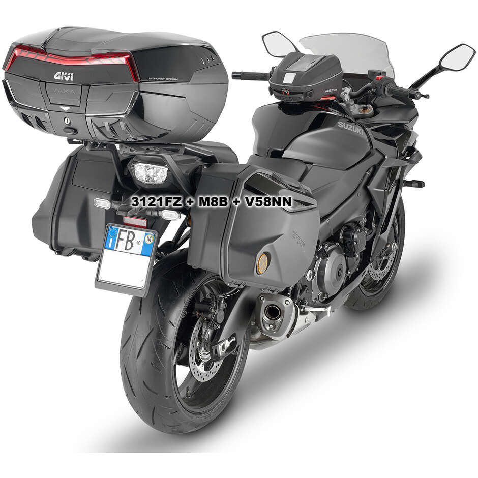 Givi V58 MAXIA 5 TECH Monokey Motorcycle Top Case Gloss Black Red ...