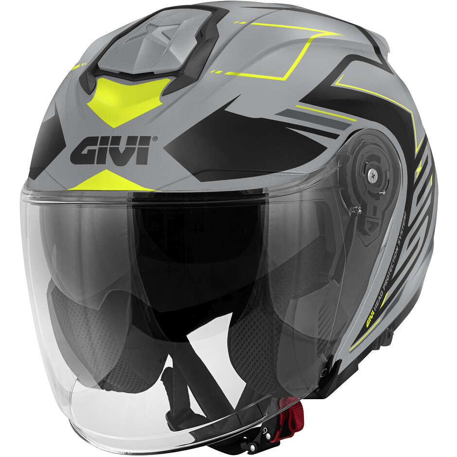 Givi X.25F TRACE Jet motorcycle helmet Gray Black Yellow