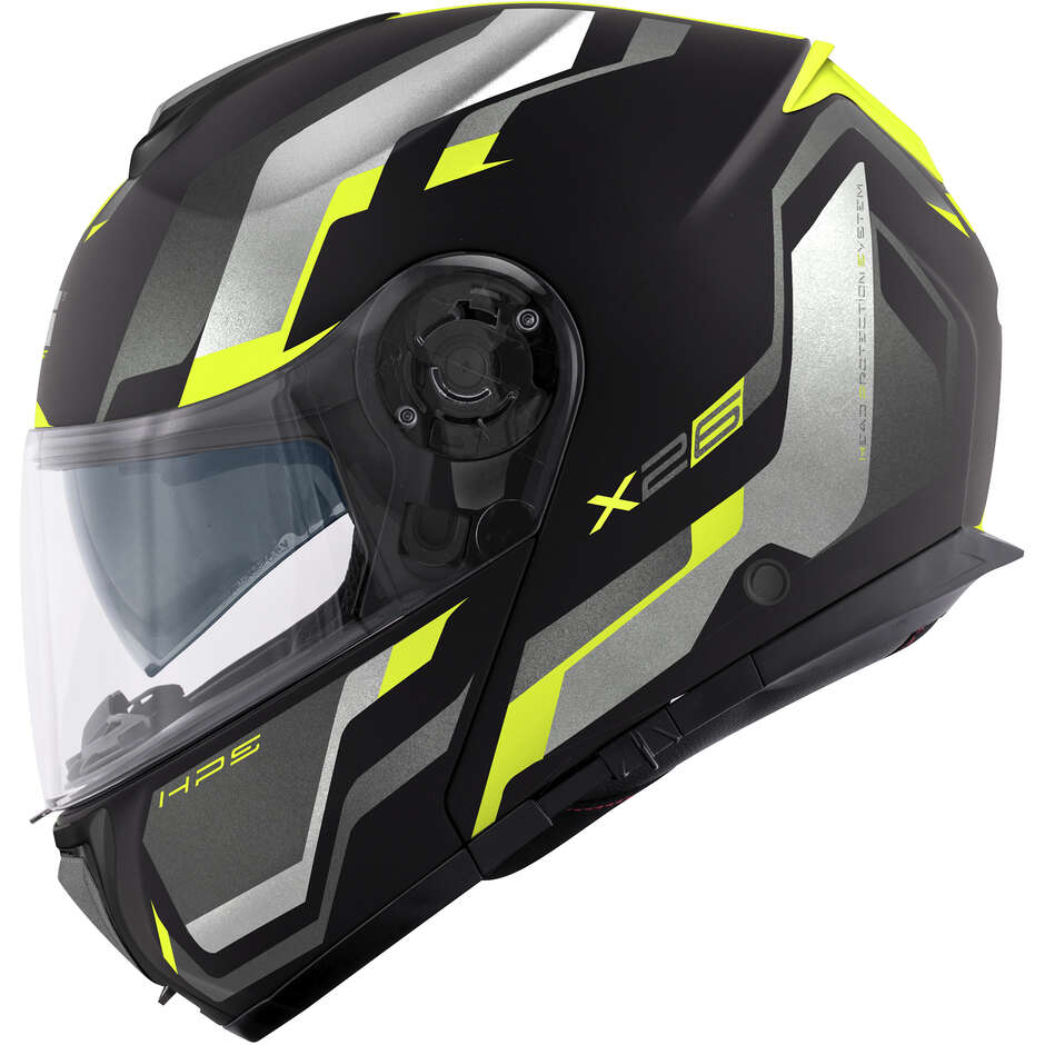Givi X.26 CENTURY Modular Motorcycle Helmet P/J Black Titanium Fluorescent Yellow