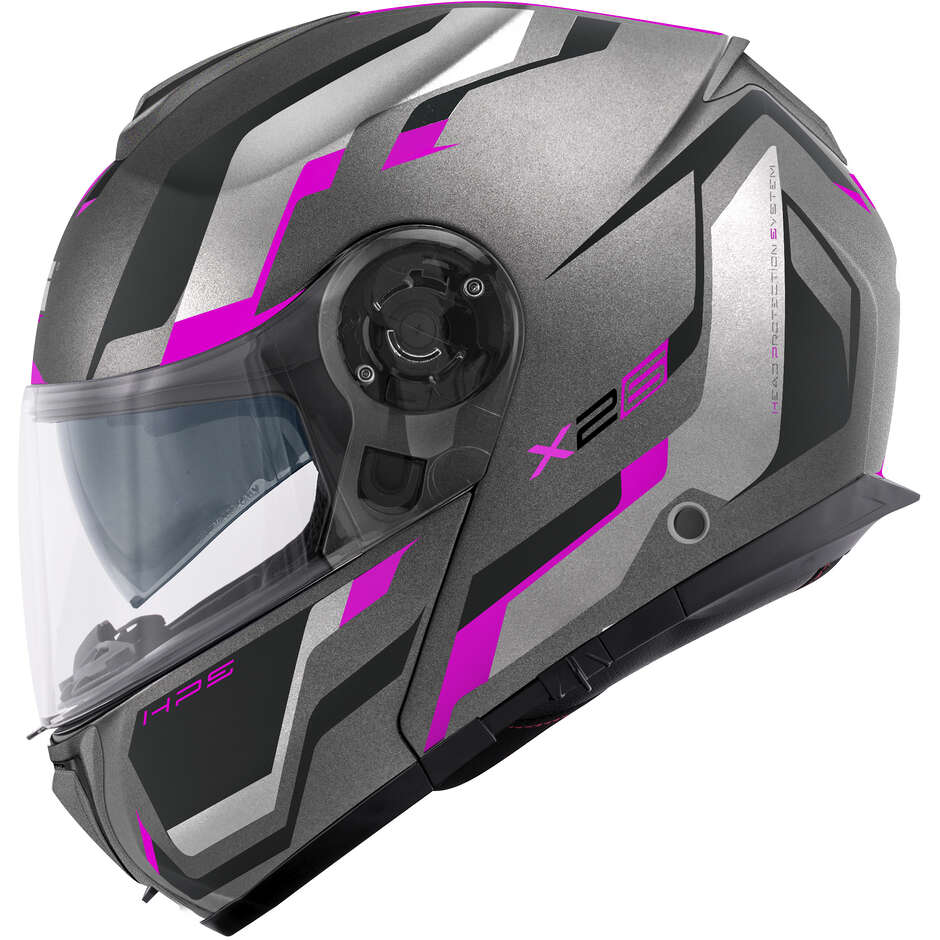 Givi X.26 CENTURY Titanium Modular Motorcycle Helmet P/J Black Fuchsia