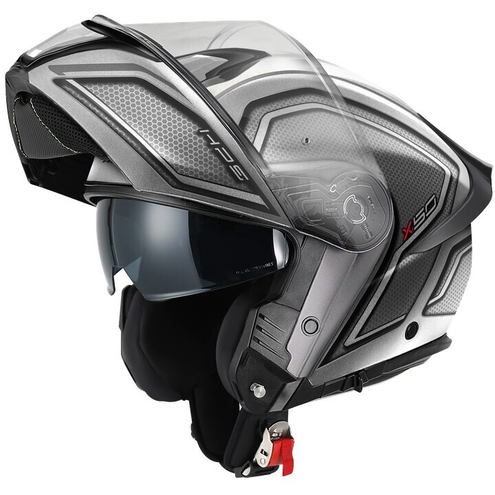 Givi X50 Modular Motorcycle Helmet P/J FIBER HOLOGRAM Silver Black ...