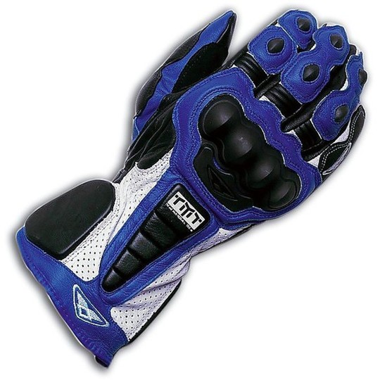 Glove Leather Motorcycle Technical PREXPORT Model Pro Race Blue