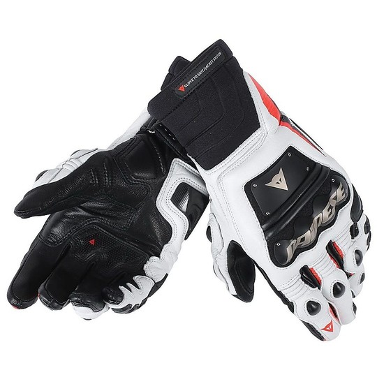 Gloves Dainese Motorcycle Racing Race Pro In White Black Red Fluo