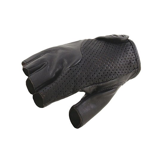 Gloves Half Fingers Leather Perforated OJ FRESH Black