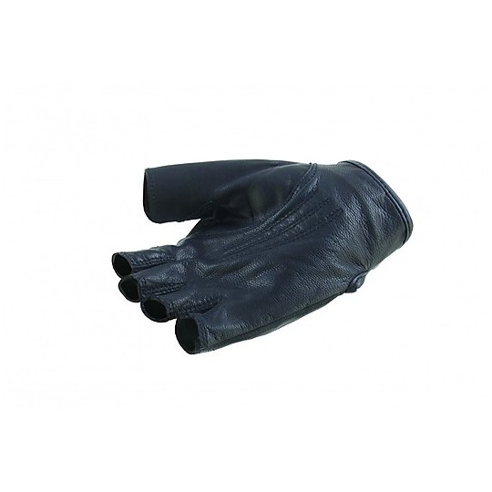 Gloves Half Fingers Leather Perforated OJ FRESH Black