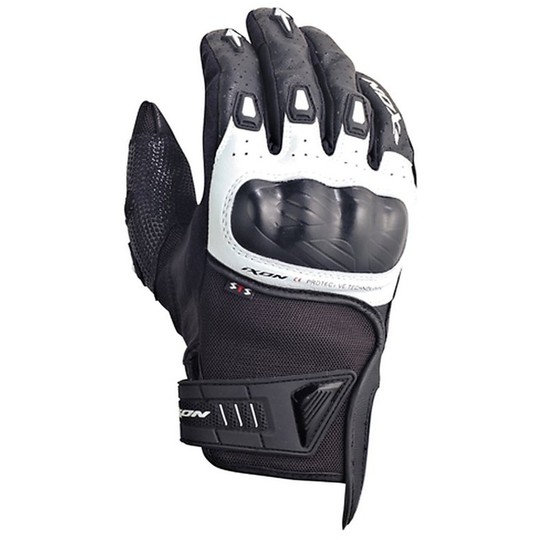 Gloves Ixon Motorcycle Racing Leather Rs Burn HP Black / White