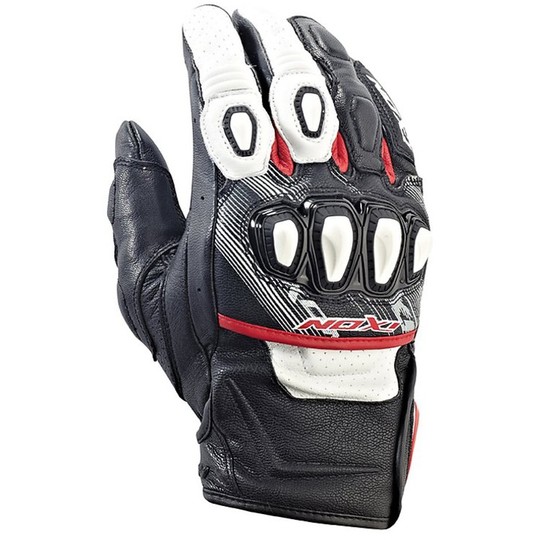 Gloves Ixon Motorcycle Racing Leather Rs Trigger HP Black / White / Red
