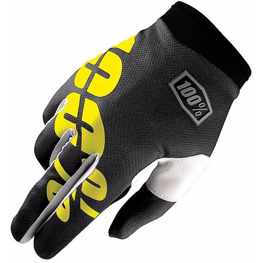 Gloves Kid Moto Cross Enduro 100% iTrack Black Yellow
