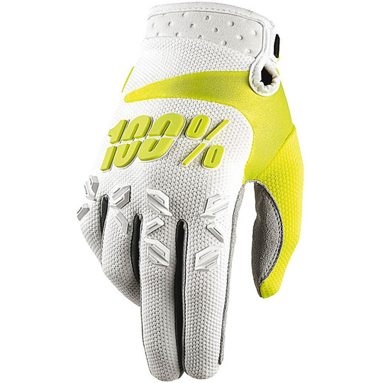 Gloves Moto Cross Enduro 100% Airmatic White Lime